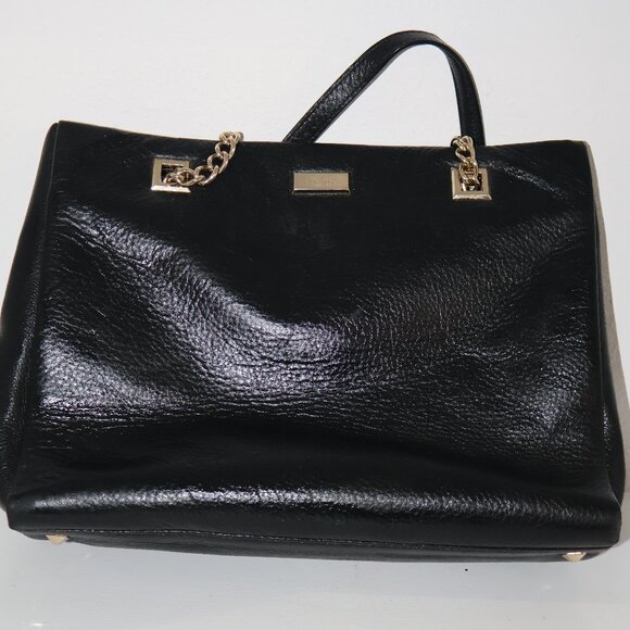 Kate Spade New York Womens Black Leather Chain Strap Inner Pocket Shoulder Bag - Picture 8 of 13